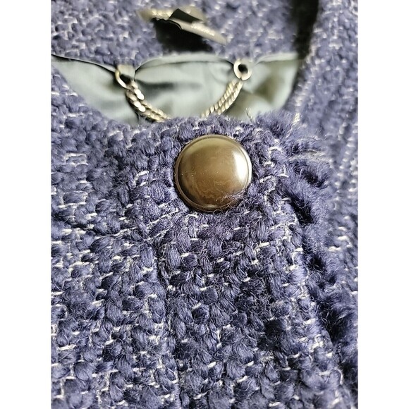 J Crew Blazer Womans 4 Purple Wool Blend Chunky 4 Button Office Broadway Crop - Picture 5 of 15